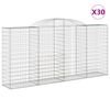 vidaXL arkveida gabiona grozi, 30gb., 300x50x140/160cm, cinkota dzelzs