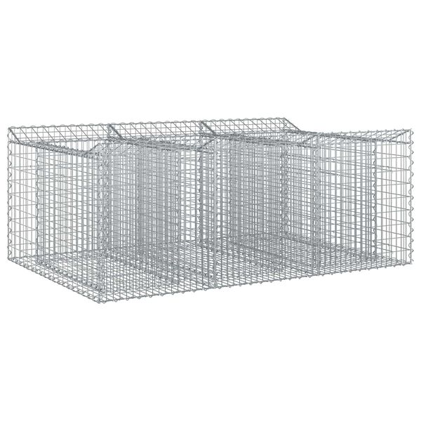 vidaXL Gabions pacelta gulta Sudraba 150 x 100 x 60 cm Cinkots tērauds