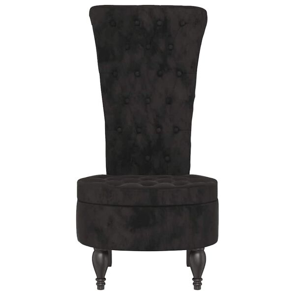 vidaXL Slipper krēsls Melna 56,5 x 70 x 110 cm Samts