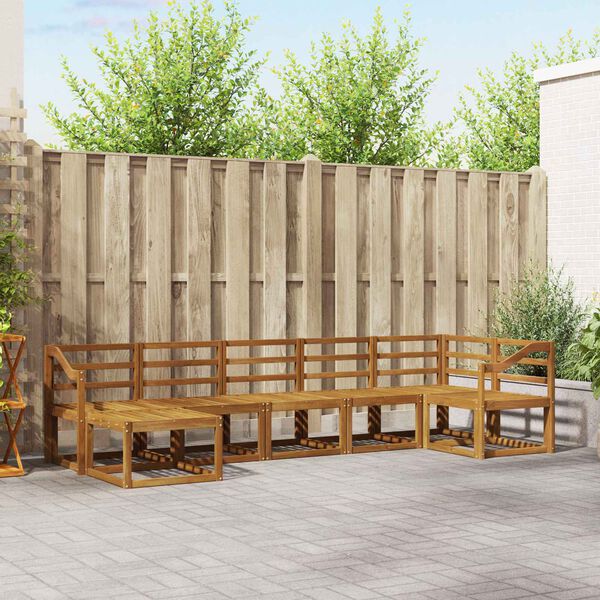 vidaXL Āra dīvānu komplekts 7 pcs Dabiska Cietā akācijas koks