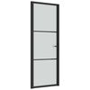 vidaXL iekšdurvis, 76x201,5 cm, melns matēts stikls un alumīnijs