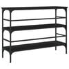 vidaXL konsoles galdiņ&scaron;, melns, 100x32x75 cm, inženierijas koks