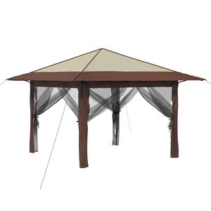 vidaXL Paviljons ar 4 sānu sienām Krēmkrāsas un brūna