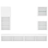vidaXL 5-daļīgs TV skapīšu komplekts ar LED, balts, inženierijas koks