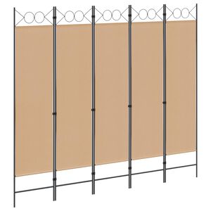 vidaXL 5-paneļu istabas nodalījums Bē&scaron;a 200 x 180 cm Audums