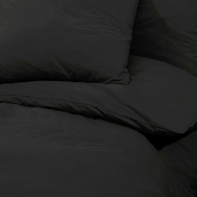 vidaXL gultasveļas komplekts, melns, 155x220 cm, kokvilna