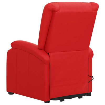 vidaXL masāžas krēsls, paceļams, sarkana mākslīgā āda