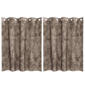 vidaXL Samta aizkari ar aizkariem 2 pcs Kapučīno 140 x 140 cm Samts