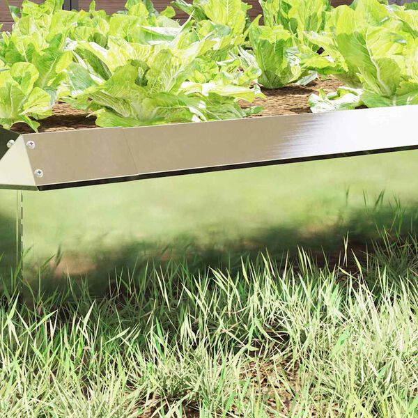 vidaXL Kāpuru žogs 16 pcs Sudraba 100 x 3,5 x 25 cm Nerūsējo&scaron;s tērauds