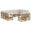 vidaXL Āra dīvānu komplekts 11 pcs Dabisks un krēms balts Poliesters
