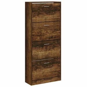 vidaXL apavu plaukts, ozolkoka krāsa, 63x24x147 cm, inženierijas koks