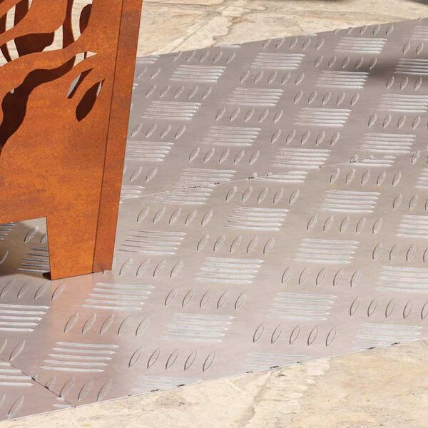 vidaXL Trepju paklājs Taisnstūra 4 pcs Sudraba 100 x 40 cm Alumīnijs