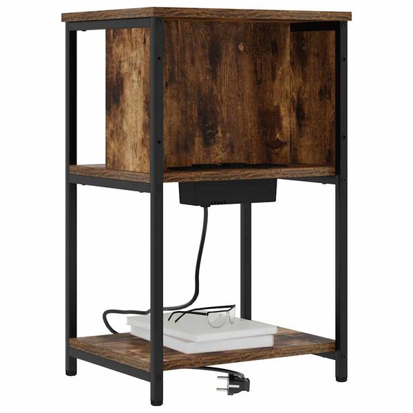 vidaXL Nakts skapītis 2 pcs Dūmaka ozols 38 x 31 x 61 cm