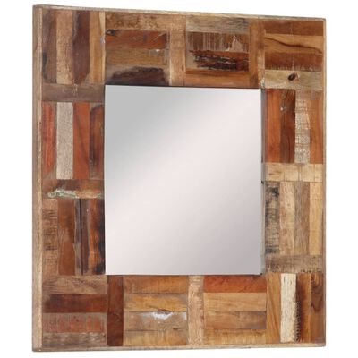 vidaXL sienas spogulis, pārstrādāts masīvkoks, 50x50 cm