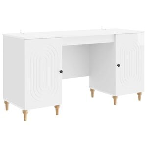 vidaXL Galds Augstspīdīgi balts 142,5 x 50 x 75 cm Inženierijas koks