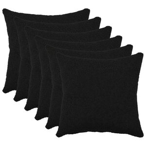 vidaXL Spilvenu pārvalks 6 pcs HEERLEN Melns 30 x 30 cm Boucl&eacute;