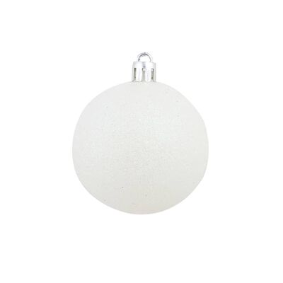 vidaXL Ziemassvētku bumbas, 100 gab., 3/4/6 cm, baltas, pelēkas