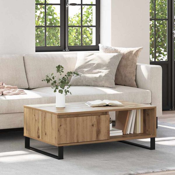 vidaXL Kafijas galdiņ&scaron; Artisānā ozols 90 x 60 x 35 cm