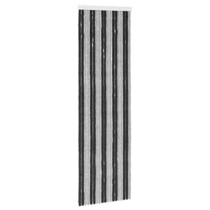 vidaXL Kukaiņu aizkars no &scaron;enila Pelēks un melns 56 x 185 cm 100% PP