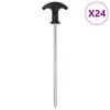 vidaXL telts mietiņi, 24 gab., 20 cm, &Oslash;7 mm, cinkots tērauds