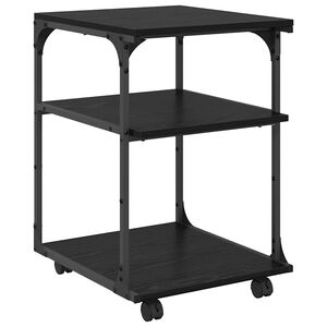 vidaXL Printera statīvs Melns ozolkoks 43 x 48 x 64 cm