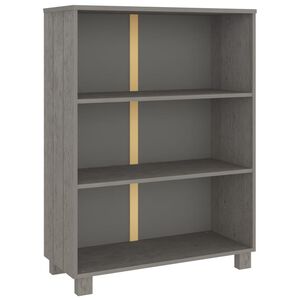 vidaXL grāmatu skapis HAMAR, gai&scaron;i pelēks, 85x35x112 cm, priedes koks