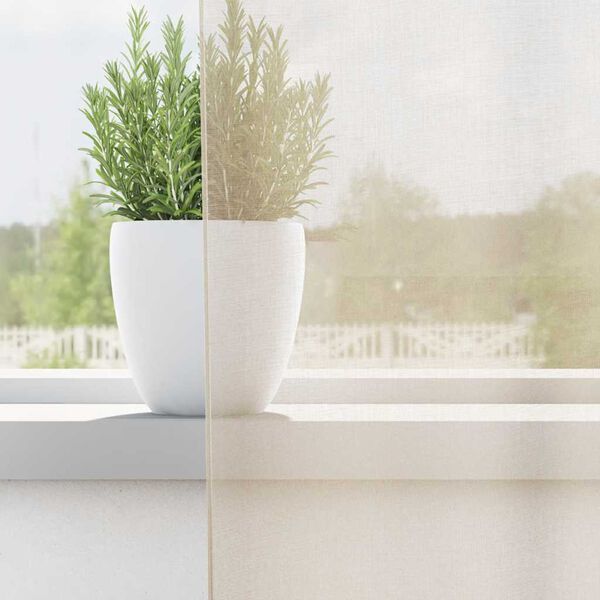 vidaXL voile aizkari ar starplikām, 2 gab., krēmkrāsa, 140x300 cm