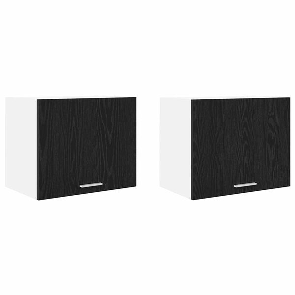 vidaXL Piekarams skapītis 2 pcs Melnā ozola un balta 50 x 31 x 40 cm