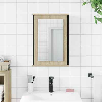 vidaXL vannasistabas spoguļskapītis, ozolkoka, 42x12x60 cm, koks