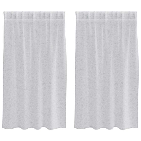 vidaXL Voile aizkaris 2 pcs Gai&scaron;i pelēks 140 x 140 cm Poliesters