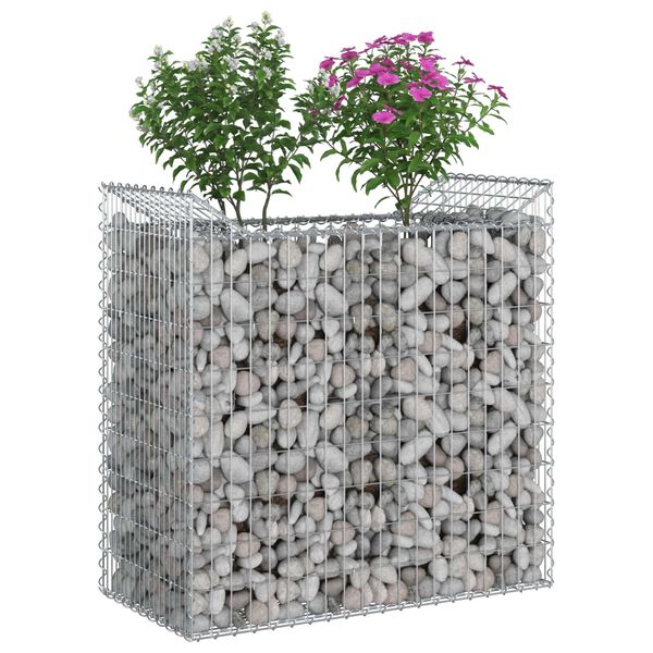 vidaXL Gabions pacelta gulta Sudraba 50 x 100 x 100 cm Cinkots tērauds