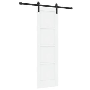 vidaXL Slīdo&scaron;ās durvis 61 x 198,5 cm Priedes masīvkoks Balta un melna