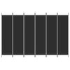 vidaXL 6-paneļu istabas aizslietnis, 300x200 cm, melns audums