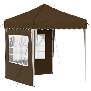 vidaXL Pop-up svinību teltis Pelēkbrūna 195 x 195 x 245 cm