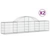 vidaXL arkveida gabiona grozi, 2 gb., 200x30x40/60 cm, cinkota dzelzs