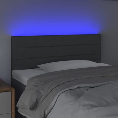 vidaXL gultas galvgalis ar LED, 80x5x78/88 cm, tumši pelēks audums