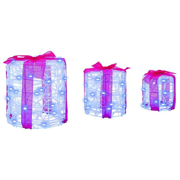 vidaXL Dāvanu Kaste Dekorācija 3 pcs Zila 20 x 20 x 21 cm Akrils