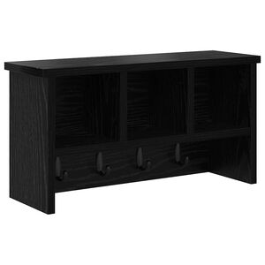 vidaXL Sienas pakaramais Pie sienas Melns ozolkoks 50 x 16 x 26 cm