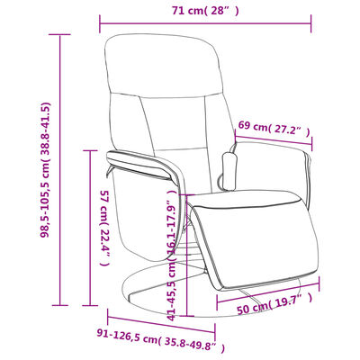 vidaXL masāžas atpūtas krēsls ar kāju balstu, gaiši pelēks samts