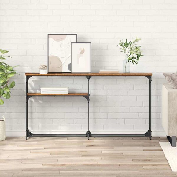 vidaXL Konsolesgalds Vecs koks 145x22.5x75cm Inženierijas koks