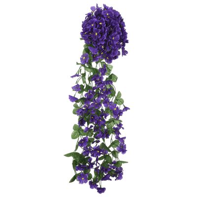 vidaXL mākslīgo ziedu vītnes, 3 gab., tumši violets, 85 cm