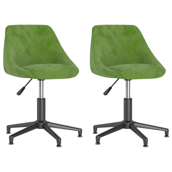vidaXL grozāmi virtuves krēsli, 2 gab., gai&scaron;i zaļ&scaron; samts
