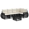 vidaXL Dārza dīvānu komplekts 6 gab. Melns un krēmkrāsas balts