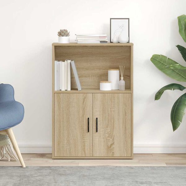 vidaXL grāmatu plaukts, ozola krāsa, 60x24x85 cm, inženierijas koks