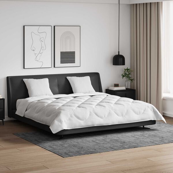 vidaXL Sega ar spilvenu 3 pcs Balts Mikro&scaron;ķiedra