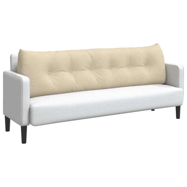 vidaXL Atpakaļ spilvens Krēmkrāsa 180 x 24 x 50 cm audums