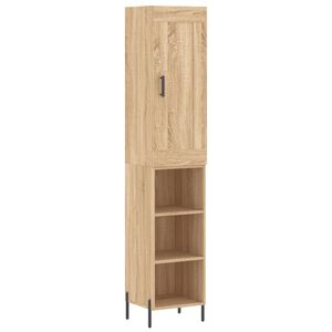 vidaXL augstais skapītis, ozolkoka, 34,5x34x180 cm, inženierijas koks