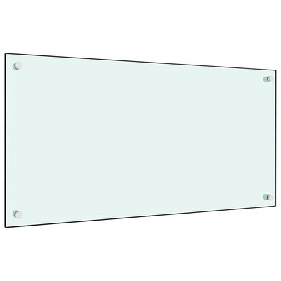 vidaXL virtuves sienas panelis, 80x40 cm, rūdīts stikls, balts