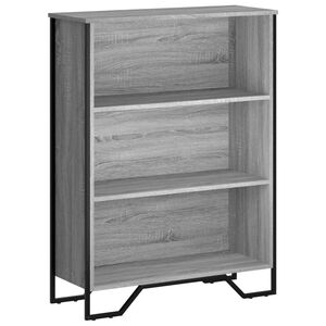 vidaXL grāmatplaukts, pelēka koka, 80x31x106 cm, inženierijas koks