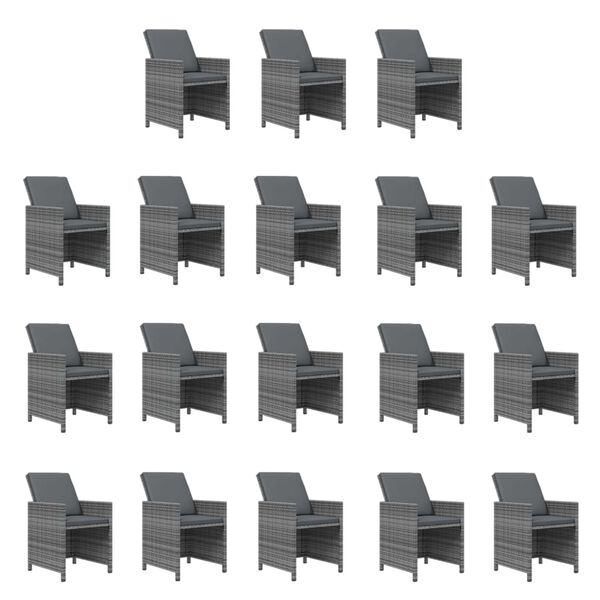 vidaXL 15-daļīgs dārza mēbeļu komplekts ar matračiem, PE rotangpalma